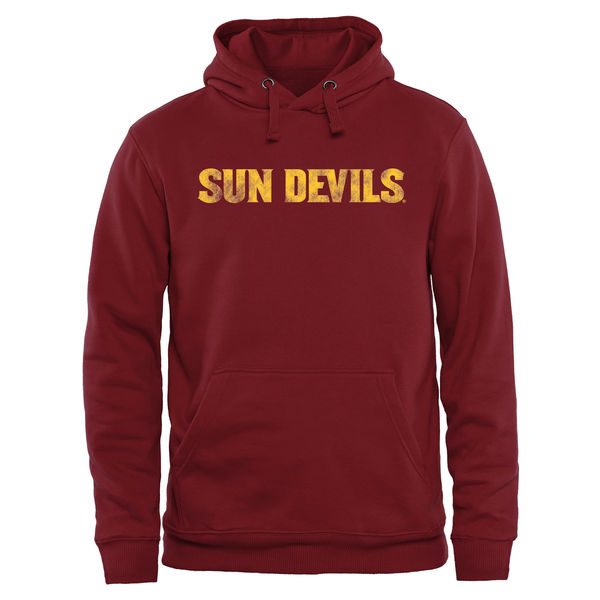 Men NCAA Arizona State Sun Devils Classic Wordmark Pullover Hoodie Maroon->more ncaa teams->NCAA Jersey